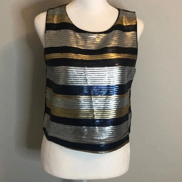 Lucy Paris Metallic Sequin Crop Top - Picture 10 of 10